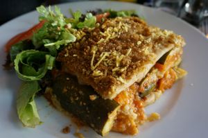 Lasagna (plate of the day). at Brasserie LoLa in Paris