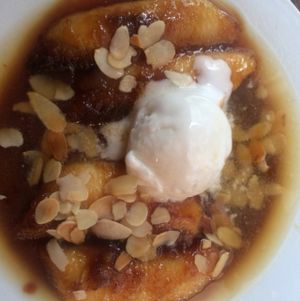 flambe banana thing :P at Brasserie LoLa in Paris