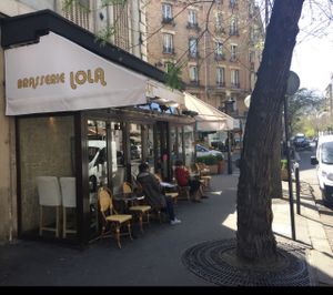 outside at Brasserie LoLa in Paris