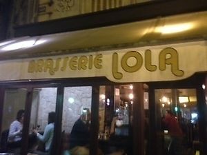 outside at Brasserie LoLa in Paris
