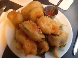 vegetable beignet at Brasserie LoLa in Paris