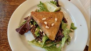 samosa from the lunch menu at Brasserie LoLa in Paris