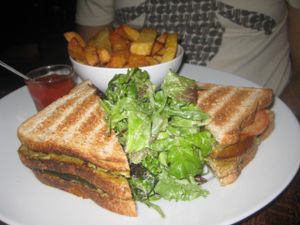 Club sandwich at Brasserie LoLa in Paris