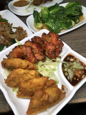Fish and shrimp cake platter at Thai Vegetarian Food 泰國素食 in Kowloon