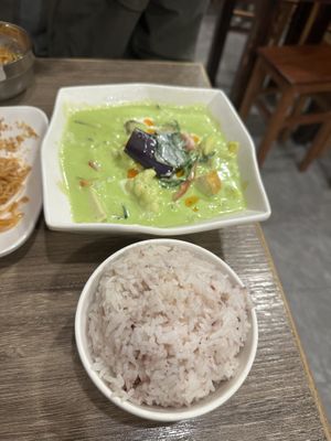 Green curry w/ steam rice   at Thai Vegetarian Food 泰國素食 in Kowloon