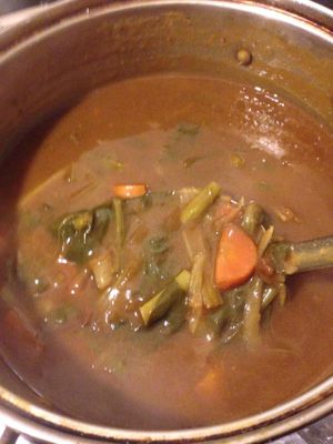 100% organic vegetables Japanese curry, served with organic mixed rice (red and white). at Cafe Byron Bay in Tokyo