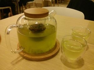 Green tea, was lovely at Isoya Japanese Vegetarian in Hong Kong Island