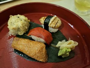 Sushi platter at Isoya Japanese Vegetarian in Hong Kong Island