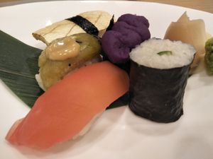 Sushi platter at Isoya Japanese Vegetarian in Hong Kong Island