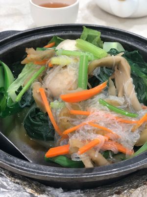 Assorted veggie pot at Amitabha Vegetarian in New Territories