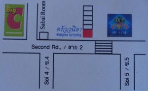 Map at Wanida Kitchen in Pattaya