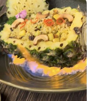 Fried roasted pineapple fried ricee  at Soha plant-based Tea & Coffee in Ho Chi Minh