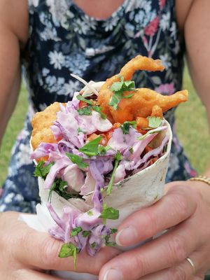 Pakora wrap at Fresh Rootz in Derby