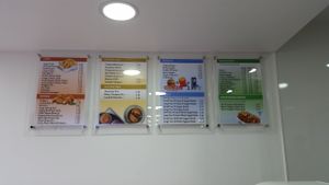 inside menu, green dot for vegan at The Veggie Corner in Coventry