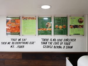 Conplete menu at The Veggie Corner in Coventry