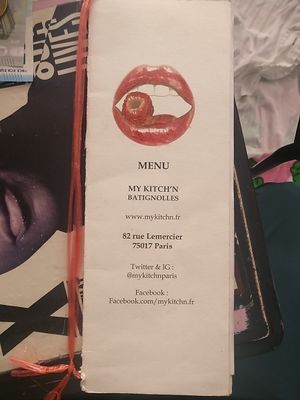 menu cover at My Kitch'n in Paris