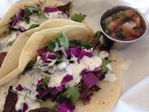 Steak taco at Go Vegan Grill in Decatur