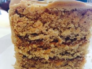 caramel cake at Go Vegan Grill in Decatur