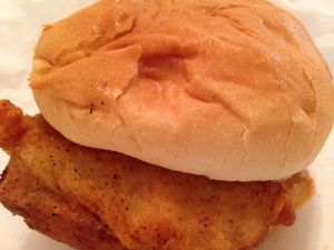 vegan chicken sandwich  at Go Vegan Grill in Decatur