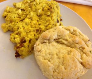 biscuit and scrambled tofu  at Go Vegan Grill in Decatur