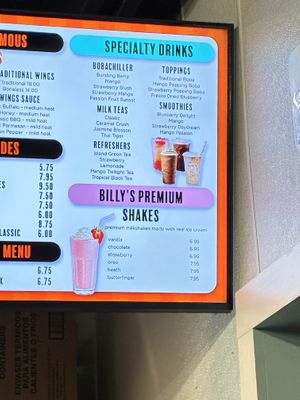 Menu  at Billy's Gourmet Hot Dogs in Gulf Shores