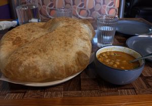 Chickpea Curry with Fried Sourdough   at Seriously Vegan in Austin
