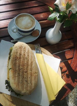 Scrambled Tofu Sandwich at Schneider's in Frankfurt