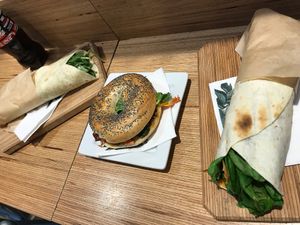 green wrap, vegan bagel, vegan wrap at Shake Cafe - Santa Maria Novella in Florence