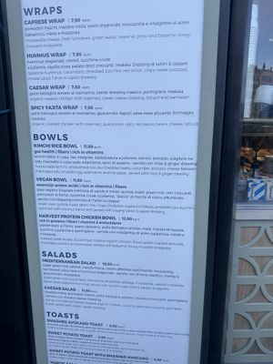 Nice specified vegan option.  at Shake Cafe - Santa Maria Novella in Florence