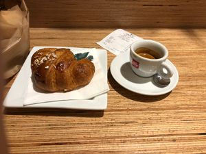 Vegan croissant and an espresso at Shake Cafe - Santa Maria Novella in Florence