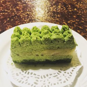 matcha mousse cake at Veganday Cafe in Taichung