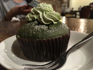 Matcha cupcake  at Veganday Cafe in Taichung