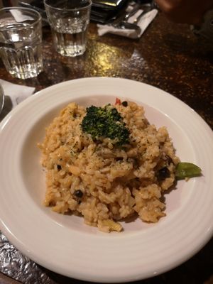 Pink cheese risotto at Veganday Cafe in Taichung