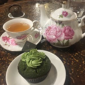 Matcha green tea cake at Veganday Cafe in Taichung