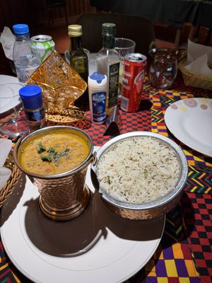 Lentil Dahl with Jeera rice  at SANGO in Bangui