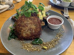 Benny with roesti and chilli jam. Amazing at Nurcha Maroochydore in Buderim