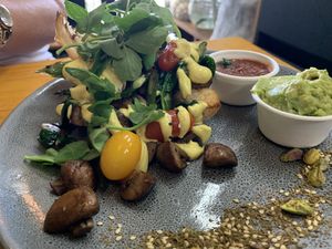 Benny with avocado and chilli jam at Nurcha Maroochydore in Buderim