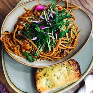 Tempeh spaghetti  at Nurcha Maroochydore in Buderim