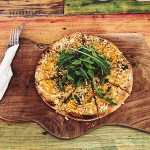 Garlic Pizza... highly recommend  at Nurcha Maroochydore in Buderim