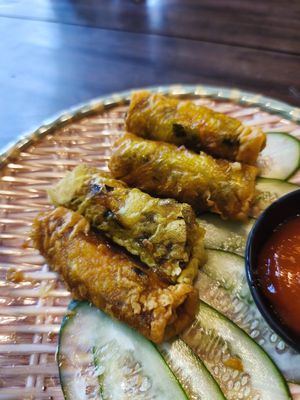 Nem ran at Đông Lam Vegan in Hue