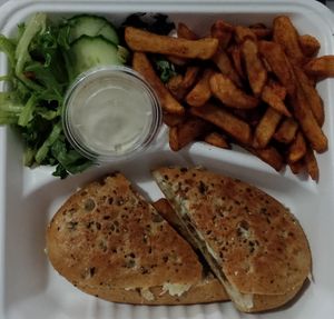 Grilled cheese at Antidote Bouffe Vegane in Montreal