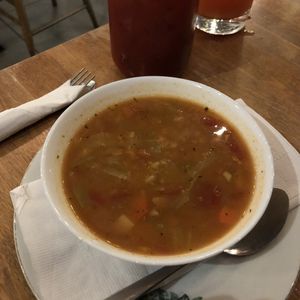 Soupe du jour aux légumes d'hiver at Antidote Bouffe Vegane in Montreal
