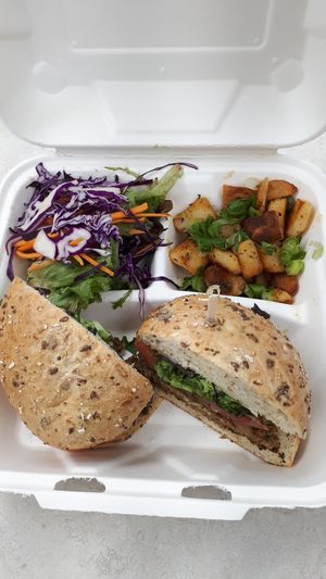 Burger Vega Pate at Antidote Bouffe Vegane in Montreal