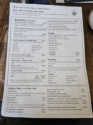 Menu August 2026 at The Hive in Ripon