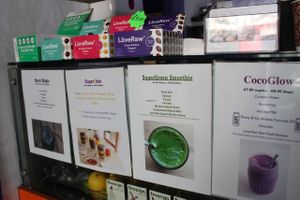 menu at Portobello Juice Cafe in West London