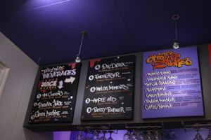 menu at Portobello Juice Cafe in West London