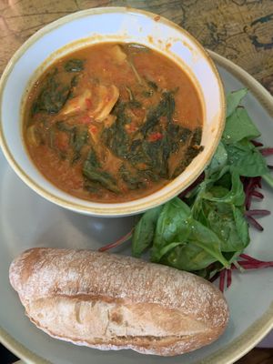 Hot from pot special efo riro   at Mudlarks Garden Cafe in Hertford