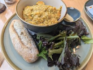 Vegan vegetable korma at Mudlarks Garden Cafe in Hertford