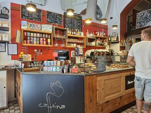 Front desk at Bar Caffeina in Lecco