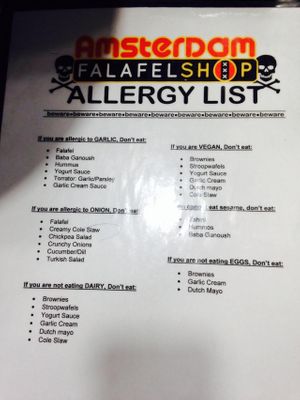 Don't be afraid you can't eat here vegans! at Amsterdam Falafelshop in Arlington
